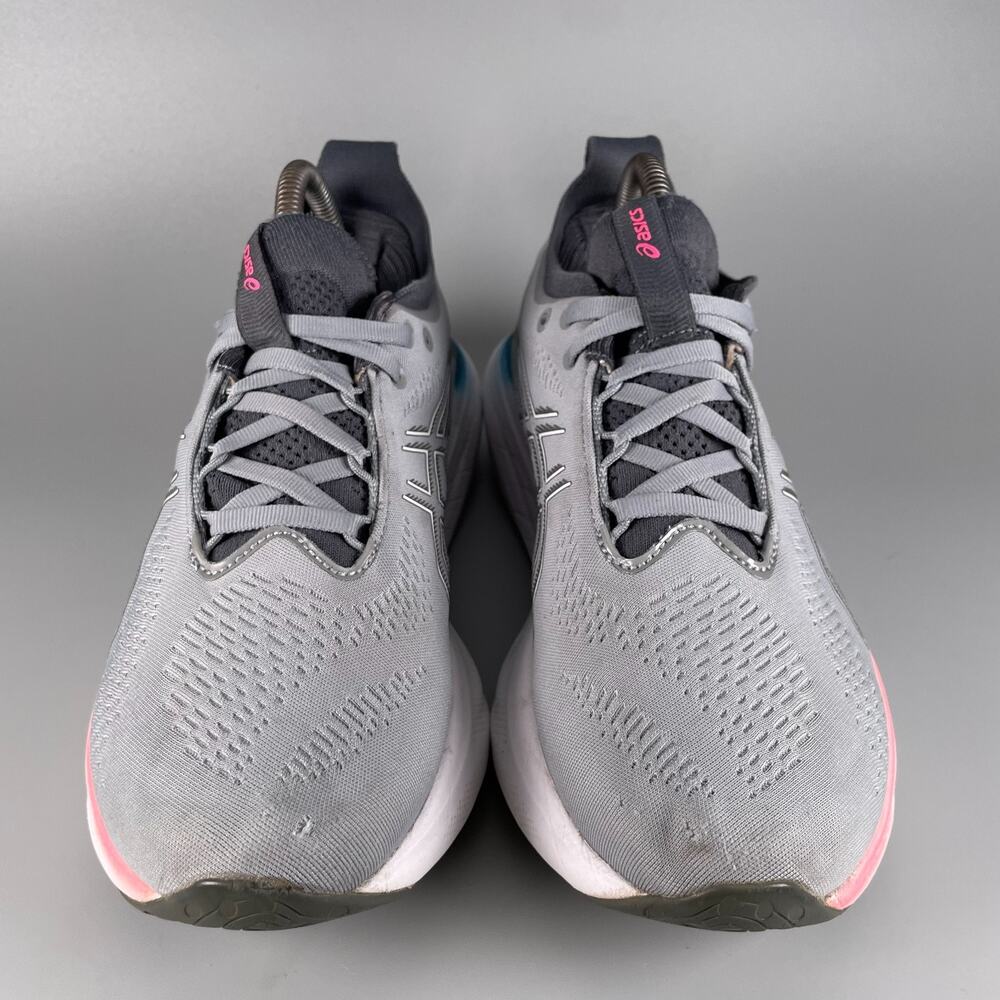 Asics nimbus 25 Gray Athletic Shoe with Blue and Pink Gradient Midsole - Picture 2 of 9